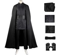 Windskids Kylo Ren Costume Uomo Cosplay Pianeta Guerra 8 Jedi Knight Kylo Ren Deluxe Completo Uniforme con Guanti Set per Halloween Carnevale Festa Compleanno Performance Costume