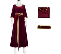 Windskids Mother Gothel Costume Donna Cosplay Raperonzolo Strega Mother Gothel Medievale Vintage Velluto Manica Lunga Vestito con Cintura per Halloween Carnevale Festa Mascherata Performance Costume