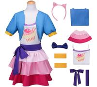 Windskids Pinkie Pie Costume Donna Cosplay Unicorno Pinkie Pie Anime Uniforme Set con Accessori per Halloween Carnevale Festa Compleanno Mascherata Performance Costume