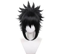 Windskids Uchiha Cosplay Parrucca Uomo Nero Corto Strati Multipli Pony Parrucca Anime Ninja Uchiha Halloween Carnevale Festa Compleanno Mascherata Performance Costume Accessori Anime Wig
