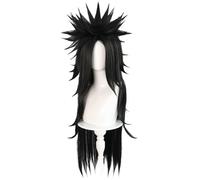 Windskids Uchiha Madara Cosplay Parrucca Uomo Nero Lungo Capelli Lisci Parrucca Anime Ninja Uchiha Madara Halloween Carnevale Festa Compleanno Mascherata Performance Costume Accessori Anime Wig