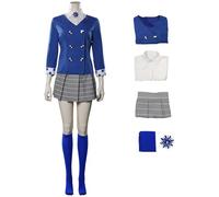 Windskids Veronica Sawyer Costume Donna Cosplay Heathers The Musical High School Completo JK Uniforme Vestito Set per Halloween Carnevale Festa Mascherata Performance Costume, Blu