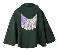 Windskids Wings of Liberty Costume Adulto Cosplay Anime AOT Scout Regiment Wings of Liberty Mantella con Cappuccio Giacca per Fancy Dress Up Halloween Carnevale Festa Mascherata Costume, Verde