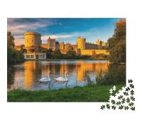 Windsor Castle Puzzles 1000 Pezzi Materiale riciclabile River Thames Swan Puzzle per Adults ottima idea regalo Fun Family Gaming Time Activity 70x50cm/1000 pezzi