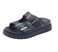 Windsor Smith Mood Nero Sandali per Donna in pelle con doppia regolazione zeppa