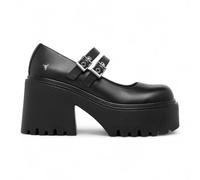 Windsorsmith Scarpe Donna In Pelle Nera Con Tacco Chunky Mary-Jane - Lessons