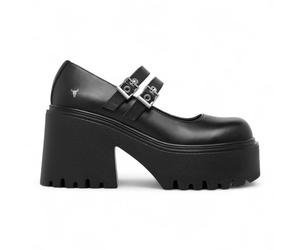 Windsorsmith Scarpe Donna In Pelle Nera Con Tacco Chunky Mary-Jane - Lessons