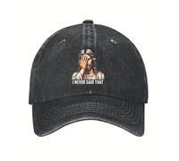 Windsoul 1pc Berretto da Baseball Nero con Divertente 'Non Ho mai Detto Che' Gesù Cartoon Design - Regolabile Loose Fit Traspirante Tessuto Fresco