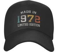 Windsoul Berretto da Baseball Classico Stile Unisex Nato nel 1972 Berretto da Baseball Donna Uomo Regolabile Unisex Fatto nel 1972 50 ° Compleanno Regalo Cappello papà Snapback Cappelli Estivi Regalo