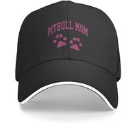 Windsoul Berretto da Baseball Pitbull Mamma Unisex Pitbull Amante Regalo Design Cappello Palla Selvaggia Visiera di Lusso Nero Fresco