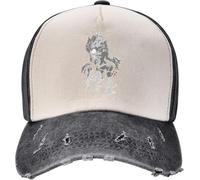 Windsoul Classico per Uomo Cappello da Cowboy retrò Berretto da Baseball Nero Mito Scimmia Stile Unisex retrò Denim Invecchiato Streetwear Soulslike Rpg Cappello Snapback Il Regalo