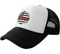 Windsoul Distintivo del Vigile del Fuoco dell'Annata Vigile del Fuoco Bandiera del Vigile del Fuoco Sport Mesh Baseball Caps Donne Adulto Maschio Beach Bucket Hat Peaked cap Regalo Versatile