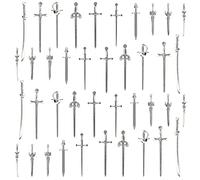 Windspeed Segnalibro a forma di spada, 40 pezzi, in argento anticato, ideale come regalo per gli amanti dei libri, fai da te