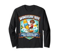 Windsurf Boy Like A Normal Boy Only Cooler Windsurf Kids Maglia a Manica