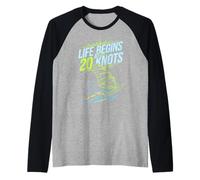 Windsurf Life Begins At 20 Knots Motivazione Windsurfer Maglia con Maniche Raglan