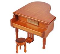 Windup - Carillon in legno con melodia classica, sgabello decorativo, ideale per ragazze e ragazze