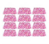 WindWilder 12x Parete di Fiore Artificiale Muro di Rose Matrimonio Strada Sfondo fai da te Fotografia Sfondo Decorazione Pannelli Floreali per Matrimonio Giardino Home Decor 40x60cm
