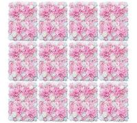 WindWilder 12x Parete di Fiore Artificiale Muro di Rose Matrimonio Strada Sfondo fai da te Fotografia Sfondo Decorazione Pannelli Floreali per Matrimonio Giardino Home Decor 40x60cm