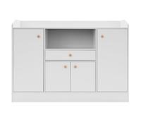 WindWilder Armadietto da cucina, 110 x 30 x 80 cm, con cassetto e 5 scomparti, porta a ventosa magnetica, credenza fino a 25 kg (bianco)
