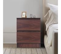 WindWilder Comodino con 2 ripiani e gambe - 32 x 30 x 41 cm - Tavola da letto fino a 30 kg (marrone)