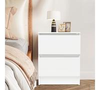 WindWilder Comodino con 2 ripiani e gambe - 32 x 30 x 41 cm - Tavolo da letto fino a 30 kg (bianco)