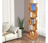 WindWilder Libreria girevole a 5 livelli con ruote, 46 x 46 x 173 cm, girevole a 360°, con cassetti fino a 45 kg, portata (marrone)