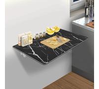 WindWilder Scrivania da parete pieghevole, 80 x 50 cm, montaggio a parete, pieghevole, per cucina, camera, soggiorno, cameretta dei bambini, portata 30 kg/66 lbs (nero, 80 x 50 cm)