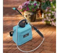 WindWilder Spruzzatore da 8 l, spruzzatore a batteria, spruzzatore da giardino con batteria, spruzzatore da giardino con 3 ugelli, spruzzatore con asta telescopica da 66 cm, verde, spruzzatore da