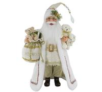 Windy Hill Collection Statuetta di Babbo Natale bianco e oro, 40,6 cm