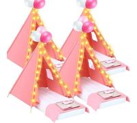 Windyun Confezione da 4 tende tepee per bambini, per feste di sonno con materasso e luci, tende per pigiama party, per ragazze e ragazzi, per interni ed esterni, in cotone, con vassoio gonfiabile