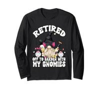 Wine And Cat Grandpa Retirement GNOME for Men Retired Dad Maglia a Manica