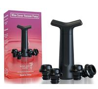 WINE AND FLOW Tappo vino vuoto aria di qualità con 4 tappi per vino | Pompa per vino riutilizzabile conservazione del vino | pompa per vuoto vino vino tappo bottiglia vino tappo champagne idea regalo