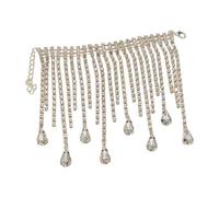Wine Bottle Decorations - 3.6 Inch Long Rhinestone Tassel, Adjustable Decorative Wine Bottle Veil, Elegant Party Accessory for Wedding, Valentine’s, Birthday, Celebration, Home, Table Display