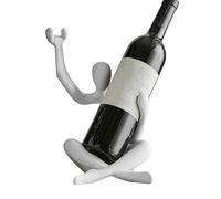 Wine Bottle Holder, Resin Stand, Freestanding Hollow Statue Ornament, Unique Wine Decor, Ideal for Kitchen, and Tabletop, Stylish Storage 7.09x7.36x10.67 Inches for Bottles