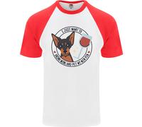 Wine Con Il Mio Min Pin Cane Miniature Pinscher T-Shirt Da Uomo S/S