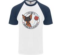 Wine Con Il Mio Min Pin Cane Miniature Pinscher T-Shirt Da Uomo S/S