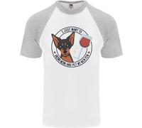 Wine Con Il Mio Min Pin Cane Miniature Pinscher T-Shirt Da Uomo S/S