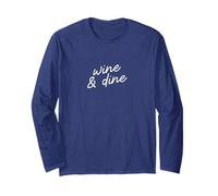 Wine & Dine Divertente sceneggiatura Minimalista per la Maglia a Manica