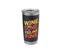 Wine Dine Feeling Fine - Vino rosso Bicchiere termico in acciaio inox doppia parete