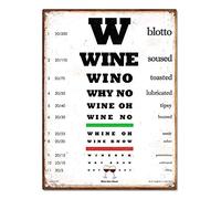 Wine Eye Chart - Targa in acciaio grande, 30,5 x 40,6 cm, regalo divertente: Metti un enorme sorriso sul loro viso con questo divertente regalo per gli amanti del vino per lui o lei! Decorazione per