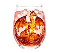 Wine Glass 400ml - Stemless Halloween Glass | Dragon Print