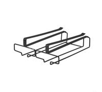 Wine Glass Holder for Under Cabinet Storage Space Saving Wine Glass Organizer Rack (Black)