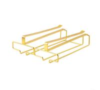 Wine Glass Holder for Under Cabinet Storage Space Saving Wine Glass Organizer Rack (oro)