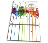 Wine Glasses Colourful Food Kitchen TREBLE TELA parete arte foto stampa