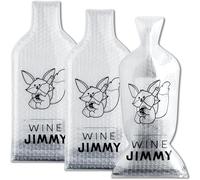 Wine Jimmy | Custodie riutilizzabili per bottiglie di vino | Antiurto e antiperdita | Per viaggio in aereo, nave, auto | Regalo per vacanze e feste | Set 3 pezzi con imballaggi a bolle