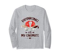 Wine Lover Gnomes - Drinking with My Gnomies - Funny GNOME Maglia a Manica