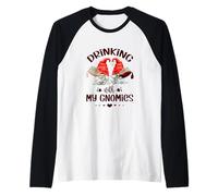 Wine Lover Gnomes - Drinking with My Gnomies - Funny GNOME Maglia con Maniche Raglan