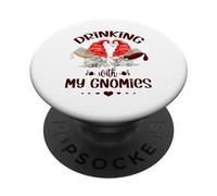 Wine Lover Gnomes - Drinking With My Gnomies - Funny Gnome PopSockets PopGrip Adesivo
