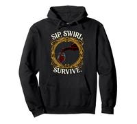 Wine Lover Sip Swirl Survive Funny Red Wine Tasting Felpa con Cappuccio