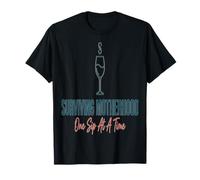 Wine Mom Sopravvivere maternità Un Sorso alla Volta Maglietta